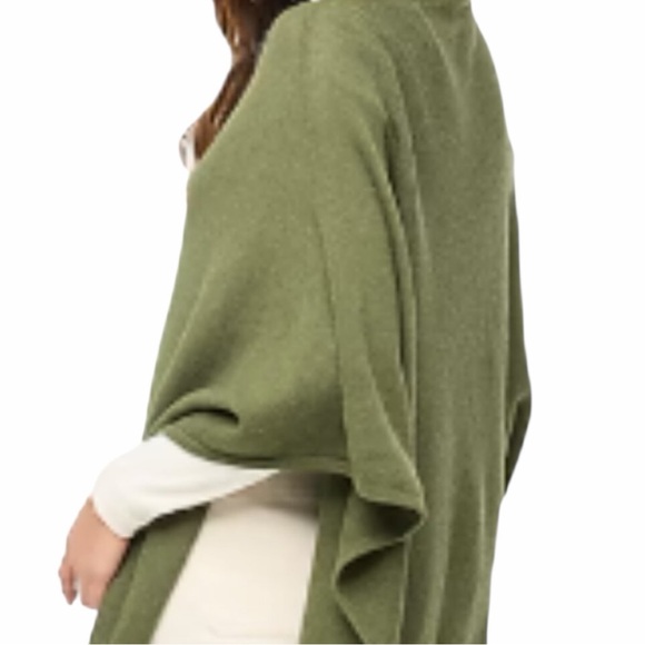 NWT J. Crew Cotton-Blend Triangle Sweater Poncho - Tyrol/OS - Picture 3 of 10